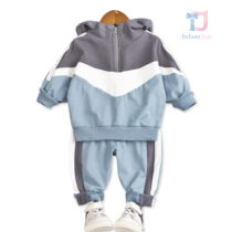 2-piece sports hoodie with high collar, partial zip fastening and trousers Nordic Flex Blue