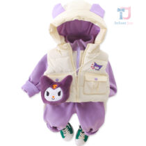 4-piece quilted sporty set with waterproof vest and beautiful pendant Puffy Kitty Lilac