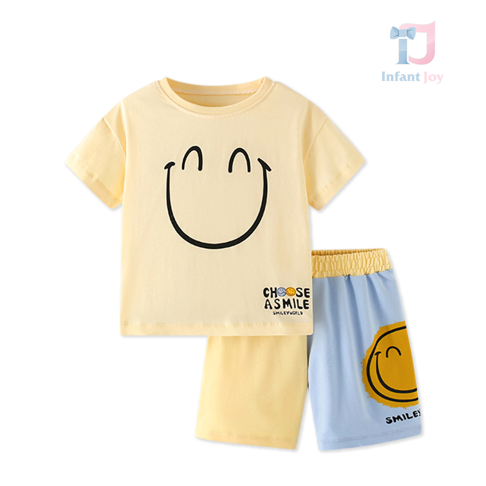 2-piece t-shirt and two-tone trousers set Smiles