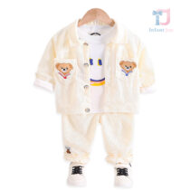 3-piece denim set Smiley Bear Vanilla