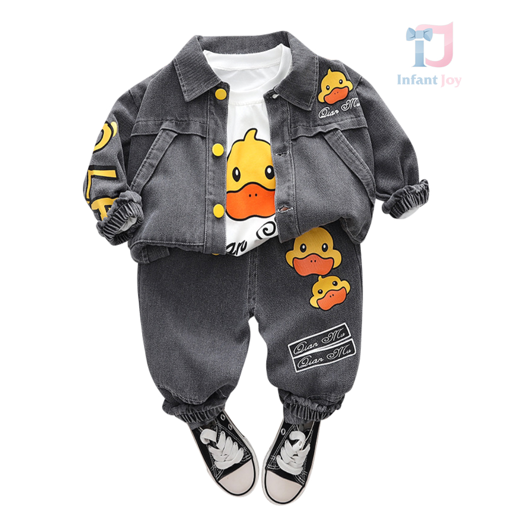 3-piece denim set with jacket Sporty Duck Graphite