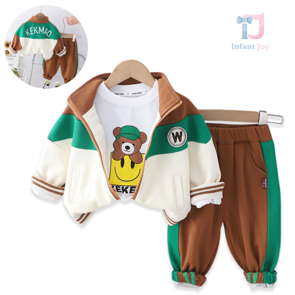 3-piece bomber set with high collar Sporty Kekemao Forest