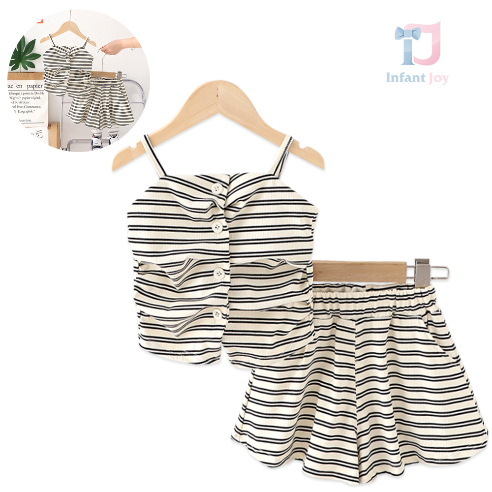 2-piece top with ruching and skirt/shorts set Stripe Chic Vanilla