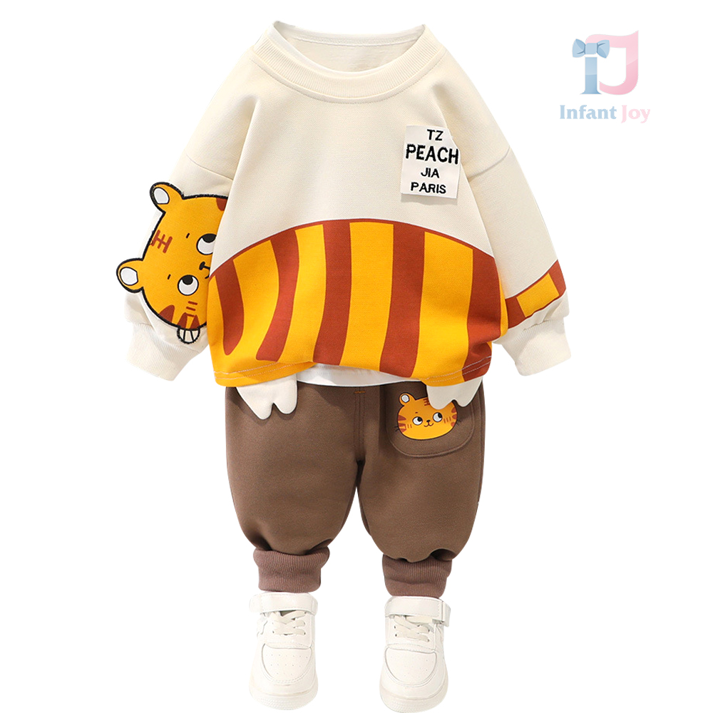 2-piece set with lacoste fabric and 3D elements Tiger Peach