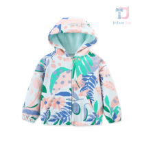 Hooded sweatshirt with multicolored tropical print Tropical Vibe