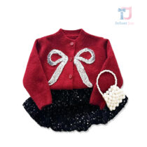 2-piece premium knitted vest and skirt set with multiple sequins Twinkle Grace