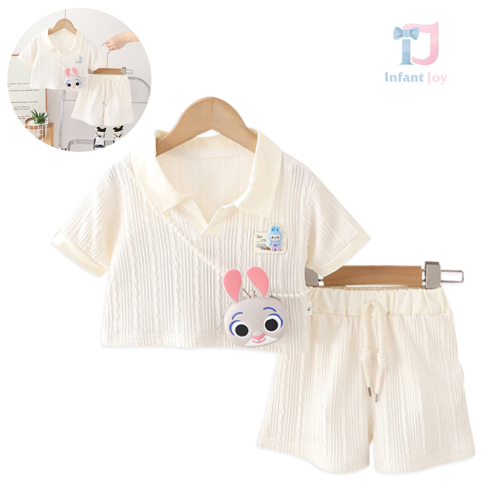 3-piece set with classic collar, textured effect and shoulder bag with pearls Vanilla Bunny Classic