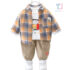 3-piece checked shirt, printed T-shirt and cargo trousers set Weekend Mood Orange