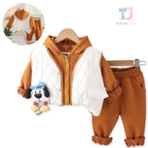 3-piece padded sports set of vest with 3d element, hooded sweatshirt and trousers Wow Sport