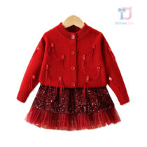 2-piece elegant set with vest, 3D elements and tulle skirt Rubby Glow