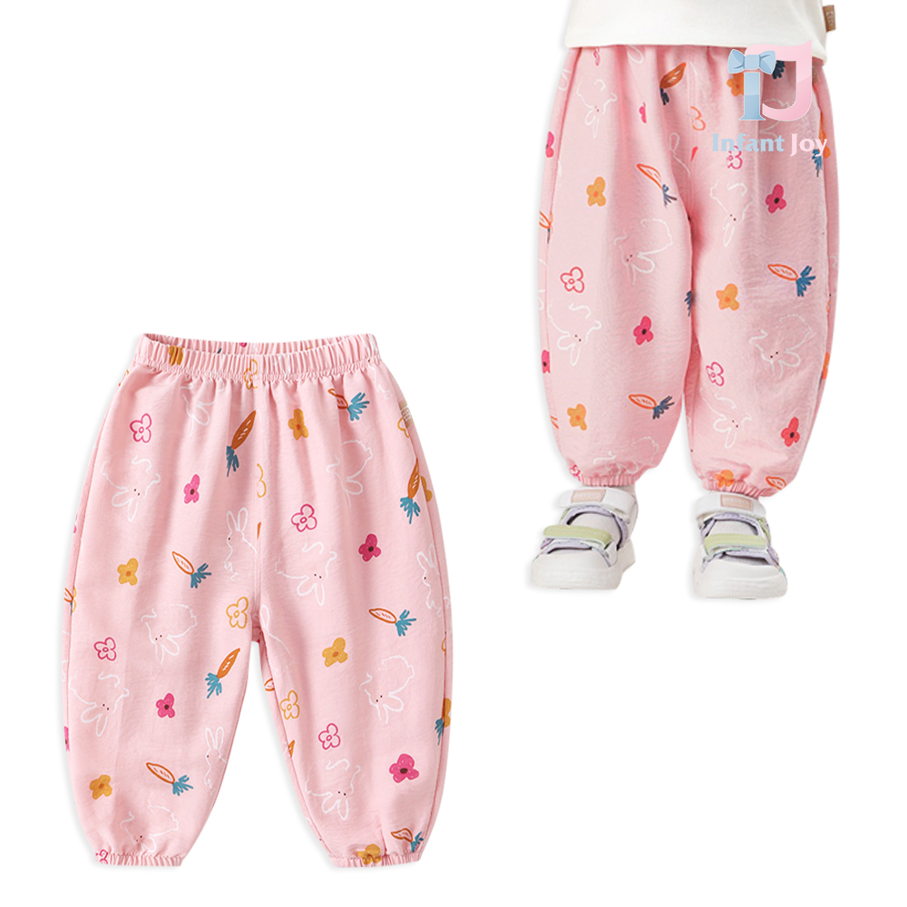 Thin cotton trousers with elastic waist and ankles Floral Hops