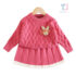 Premium 2-piece knit set with skirt and brooch Cyclama Burry Miss
