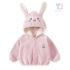 Fleece sweatshirt with hood, 3d ears and embroidery Sugar Bunny Pink