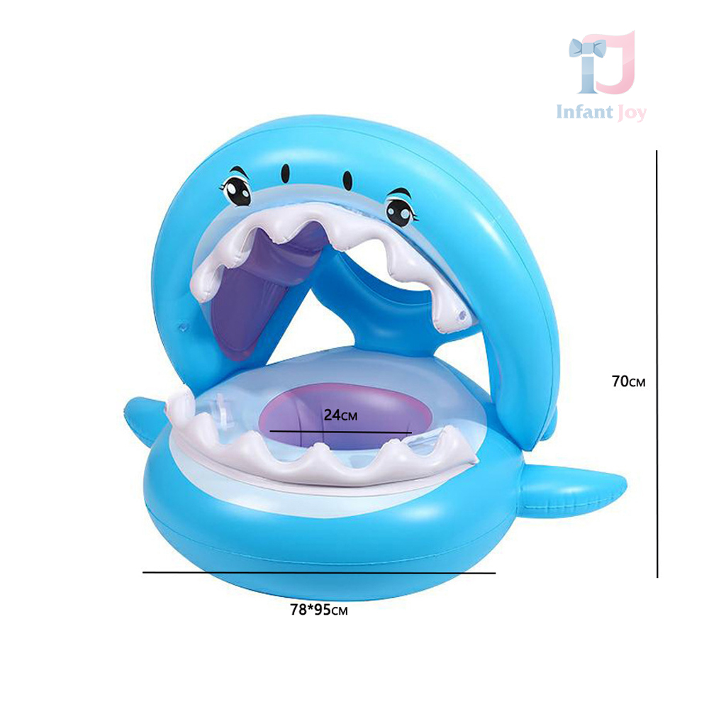 Inflatable swim ring with seat and canopy Blue Whale