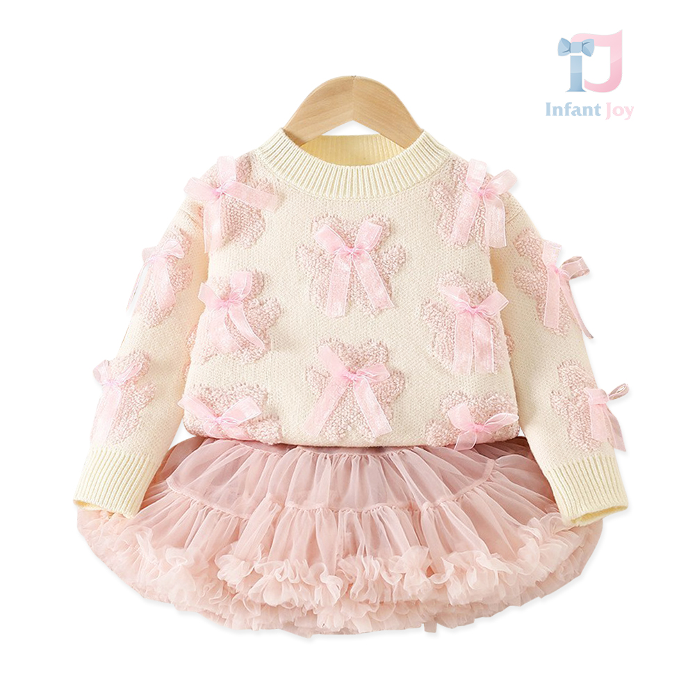 2-piece premium pullover and skirt set with rich tutu skirt Berry Ribbon