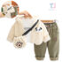 4-piece plush hooded jacket, blouse, trousers and crossbody bag set Panda Paw