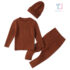 3-piece rib knit set with hat Rustic Knit