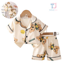2-piece satin pajama set Bears Beige