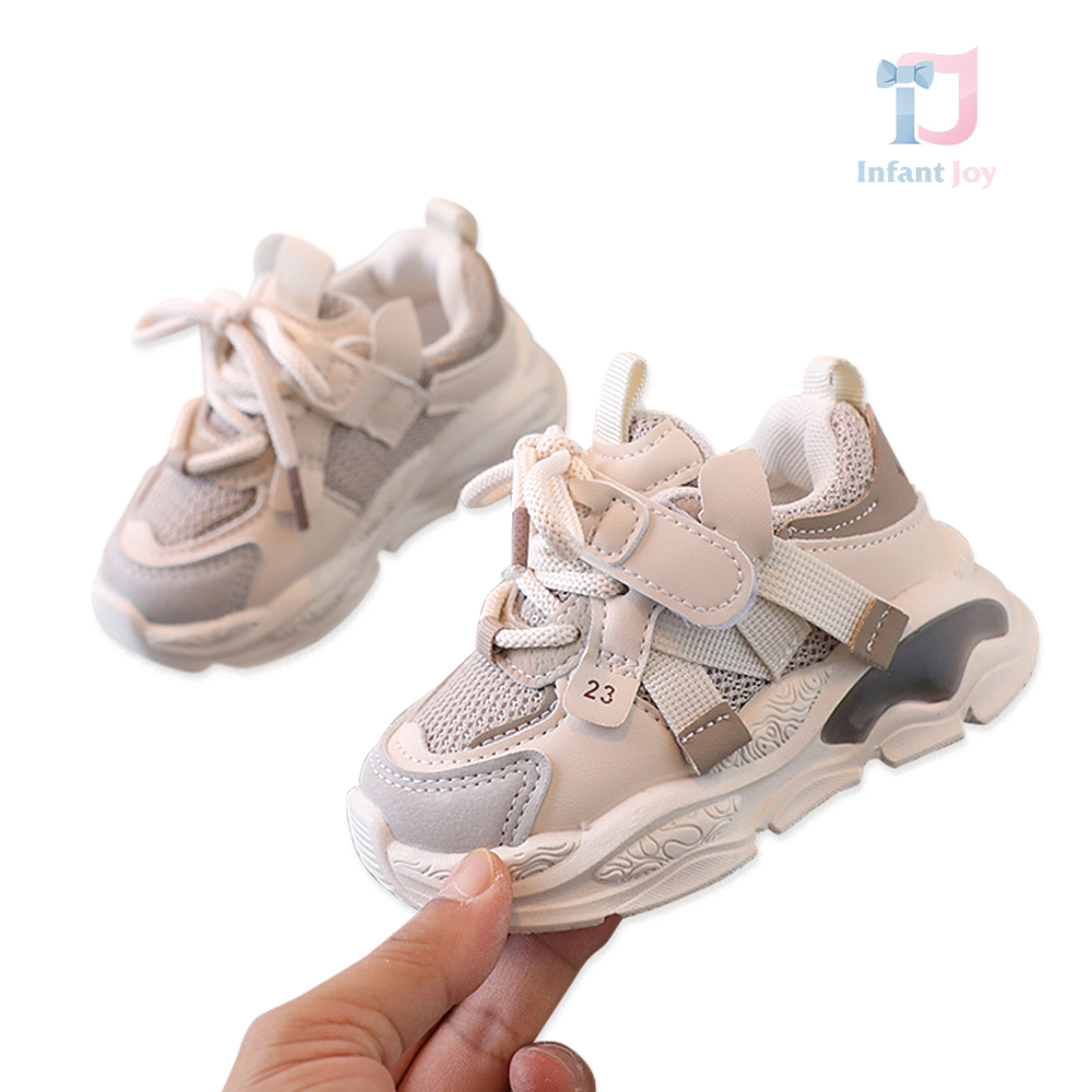 Sports shoes/sneakers with laces and velcro Sporty Comfort Beige