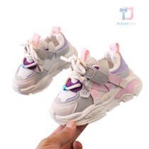 Sports shoes/sneakers with laces and velcro Sporty Comfort Pink