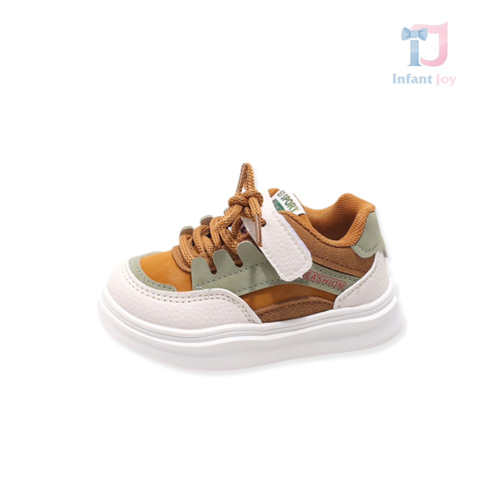 Sports shoes from suede and faux leather with velcro fastening and laces Sunset Dash Dijon
