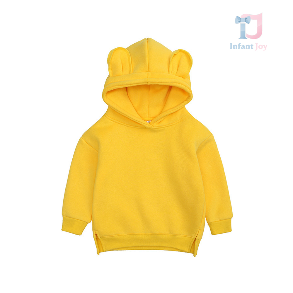 Nude sweatshirt with hood and 3d elements Bimbo Frame Yellow