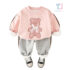 2-piece padded sweatshirt and trousers set with appliqués Softy Bear Pink