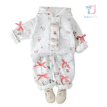2-piece padded sporty hoodie with 3d elements and trousers set Teddy Ribbon