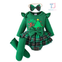 4-piece bodysuit/dress, headband and socks set Emerald Babe