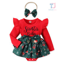 2-piece body/dress and headband set with festive motifs Santa Baby