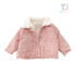 Denim jacket with karakul and snap-button fastening Pink Softness