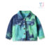 Denim jacket with batik effect Green Eclipse