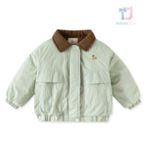 Waterproof bomber jacket with classic collar and mini embroidery Mint Vibes