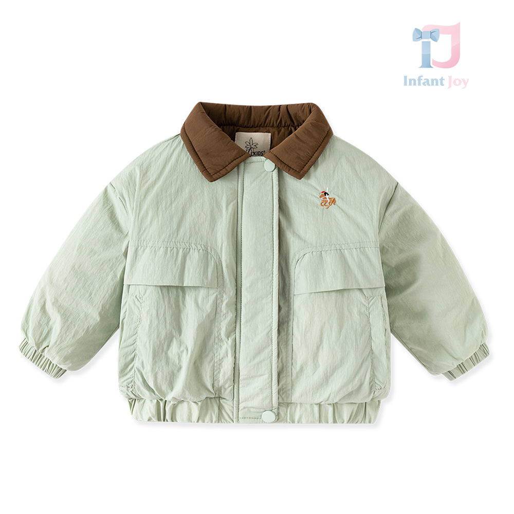 Waterproof bomber jacket with classic collar and mini embroidery Mint Vibes