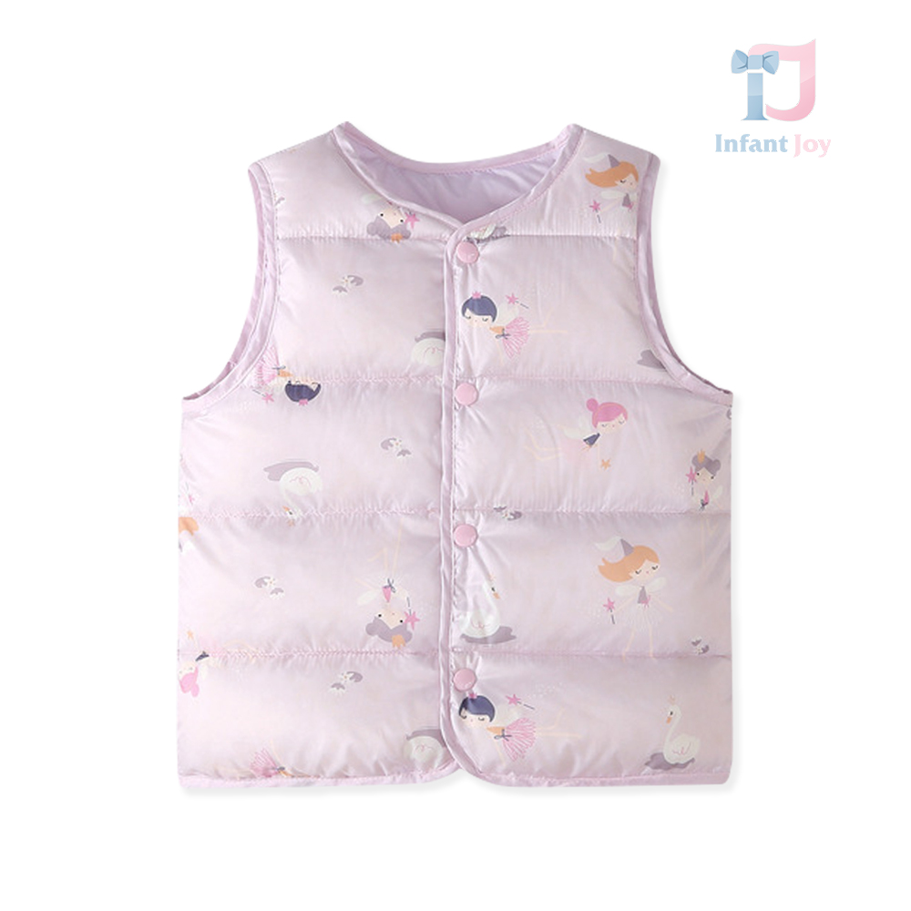 Premium reversible waterproof vest with goose down Violet Fairy