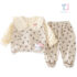 3-piece denim vest with side fastening, shirt with peter pan collar and trousers set Kitty Ribbon