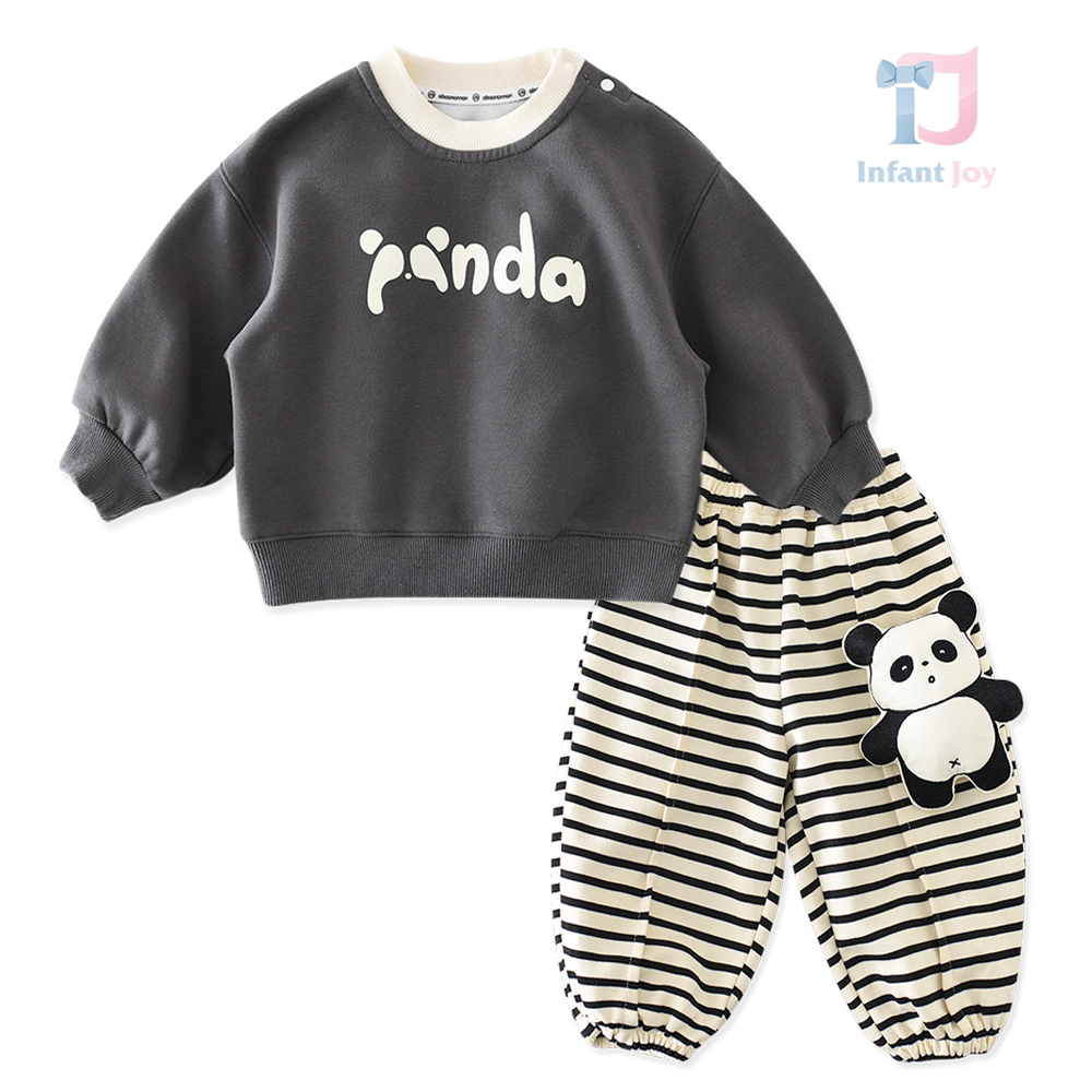 2-piece blouse/sweatshirt and trousers set with 3d element Mini Panda