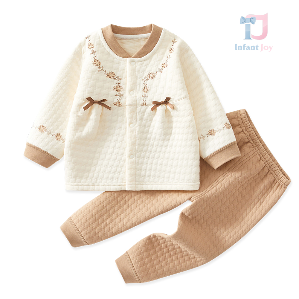 2-piece premium ribbed cotton vest and trousers set The Moment Beige