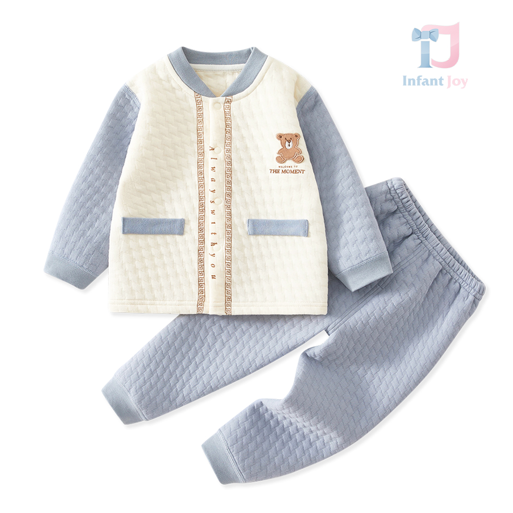 2-piece premium ribbed cotton vest and trousers set The Moment Blue