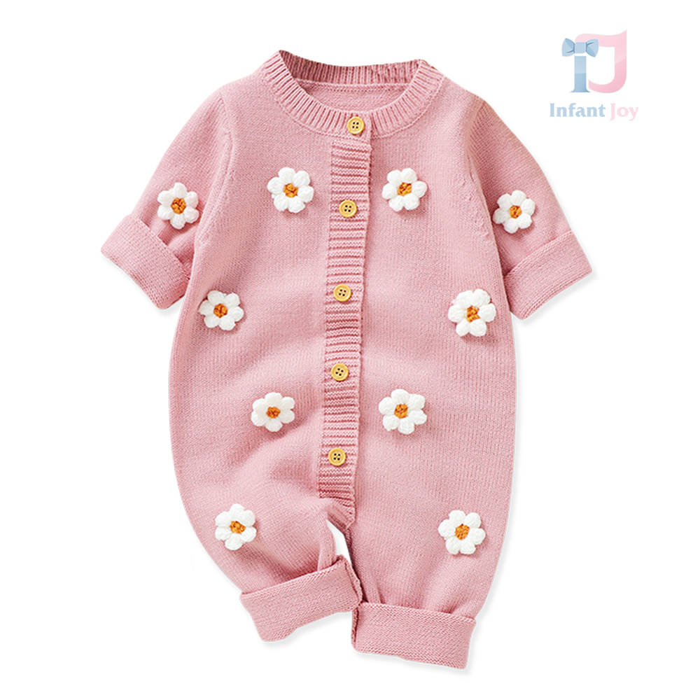 Knitted jumpsuit with multiple flowers Mini Daisies
