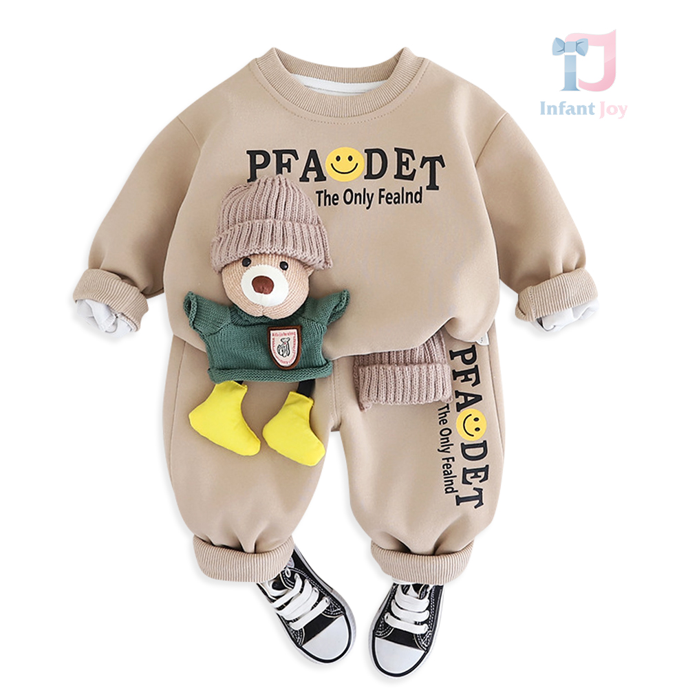 2-piece set with extravagant 3d elements and prints Bear Fun Chocolate