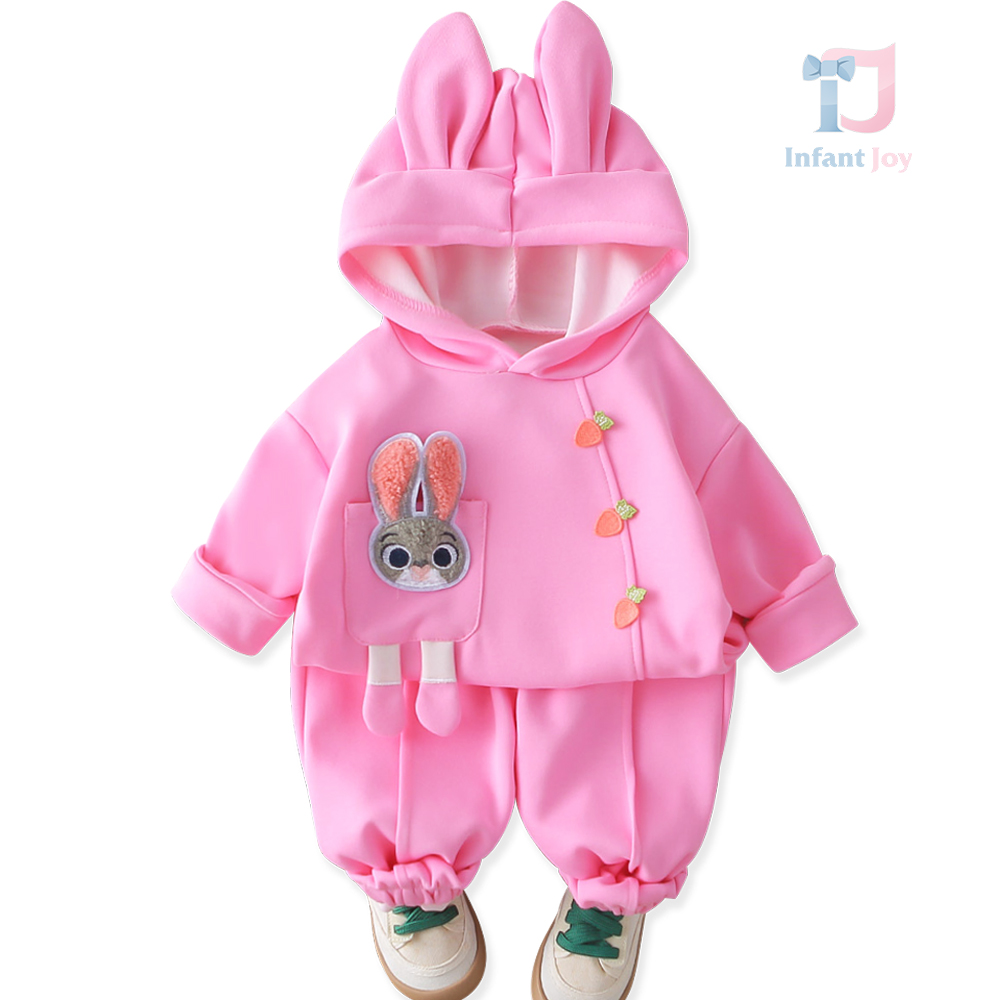 2-piece sports set with hoodie sweatshirt, 3d elements and trousers Bunny Carrot
