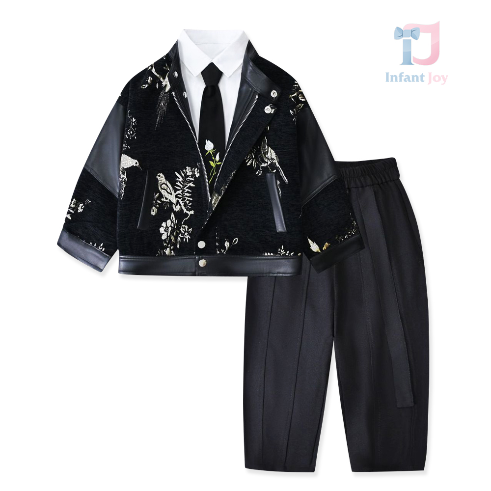 4-piece elegant set with extravagant jacket, classic shirt, tie and trousers Eclipse Gentleman