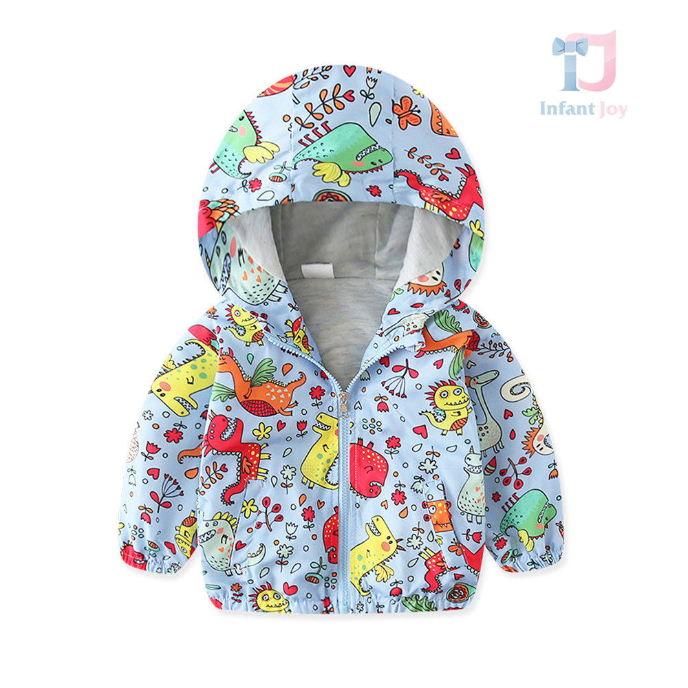 Jacket/windbreaker with colorful pattern Colorful Dinos