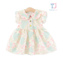 Dress with peter pan collar and colorful buttons Pastel Flowers