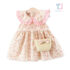 2-piece floral dress with peter pan collar and crossbody bag Pink Flora