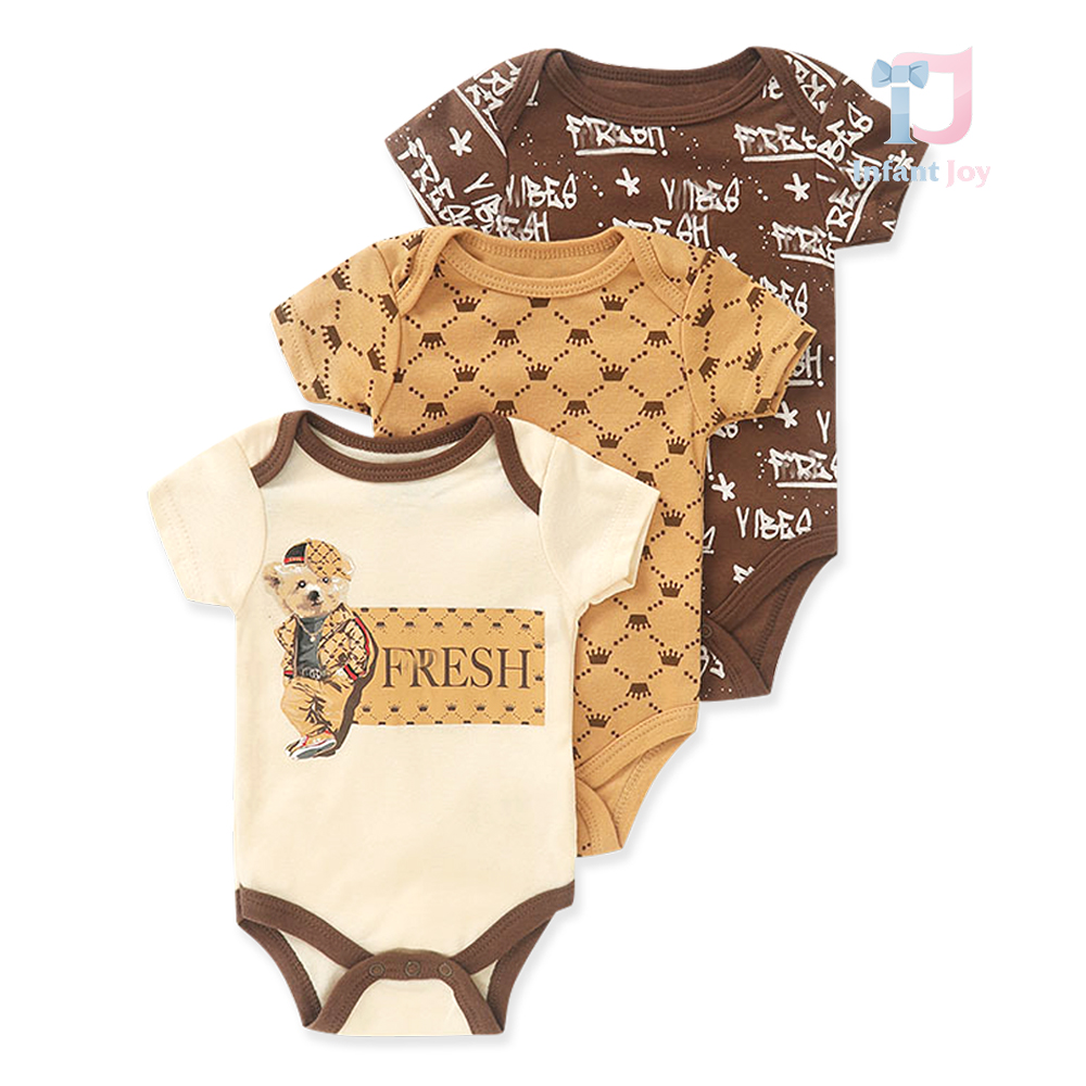 3-piece short sleeve bodysuits set Fresh Bear