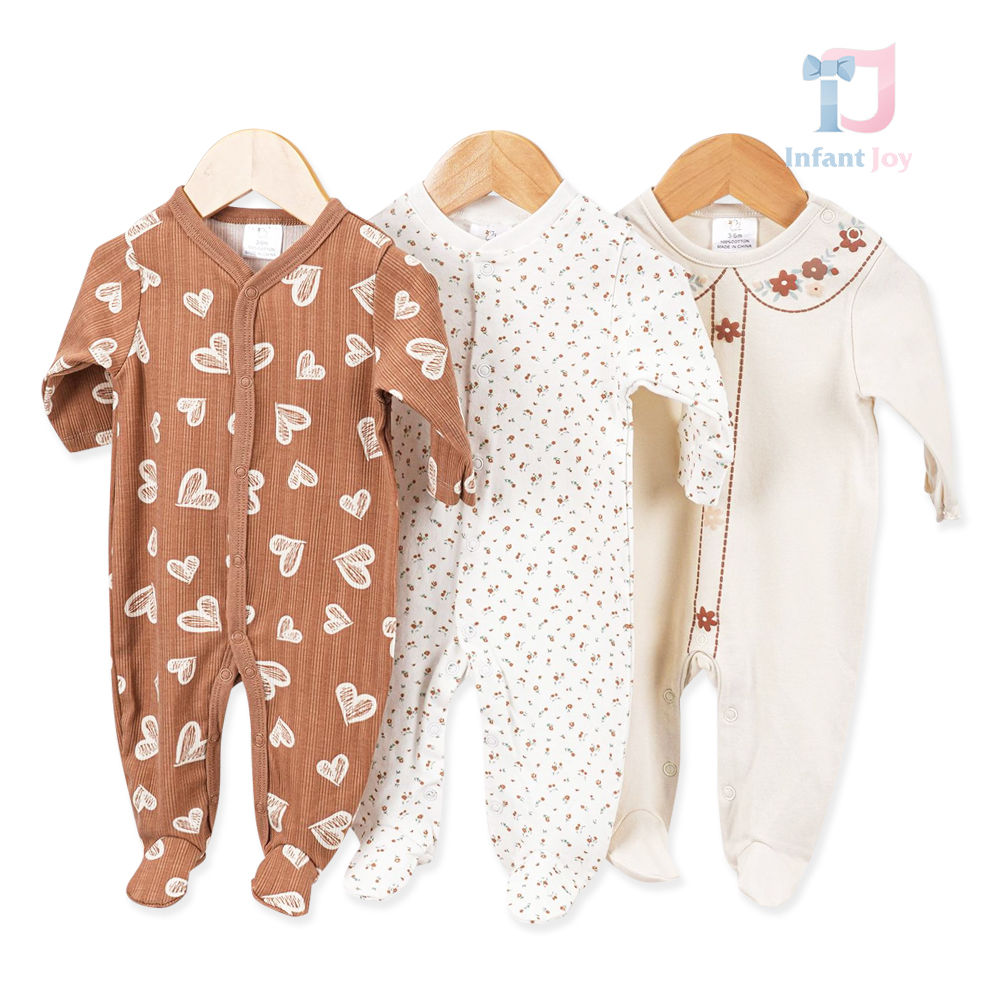 3-piece romper set Floral Hearts
