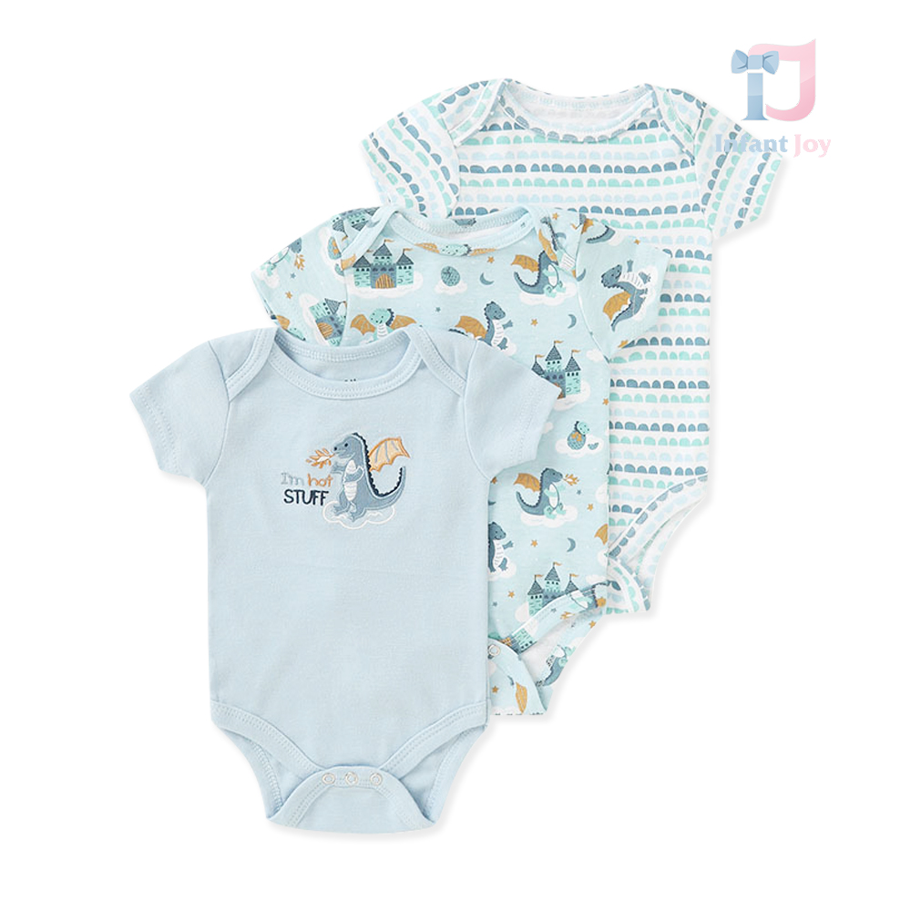 3-piece short sleeve bodysuit set Hot Dino