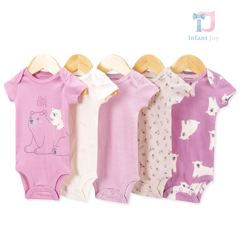 5-piece short sleeve bodysuit set Love Bears